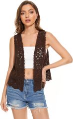 Customizable Black Crochet Vest for Women – Wholesale & OEM Manufacturing