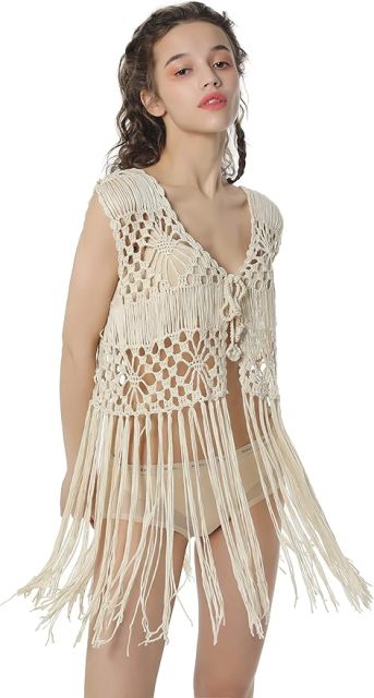 Customizable Boho Crochet Fringe Vest for Women – Wholesale & OEM Manufacturing