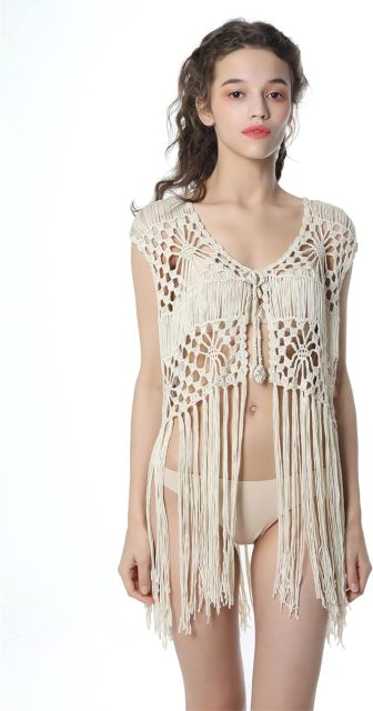 Customizable Boho Crochet Fringe Vest for Women – Wholesale & OEM Manufacturing