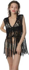Customizable Boho Crochet Fringe Vest for Women – Wholesale & OEM Manufacturing