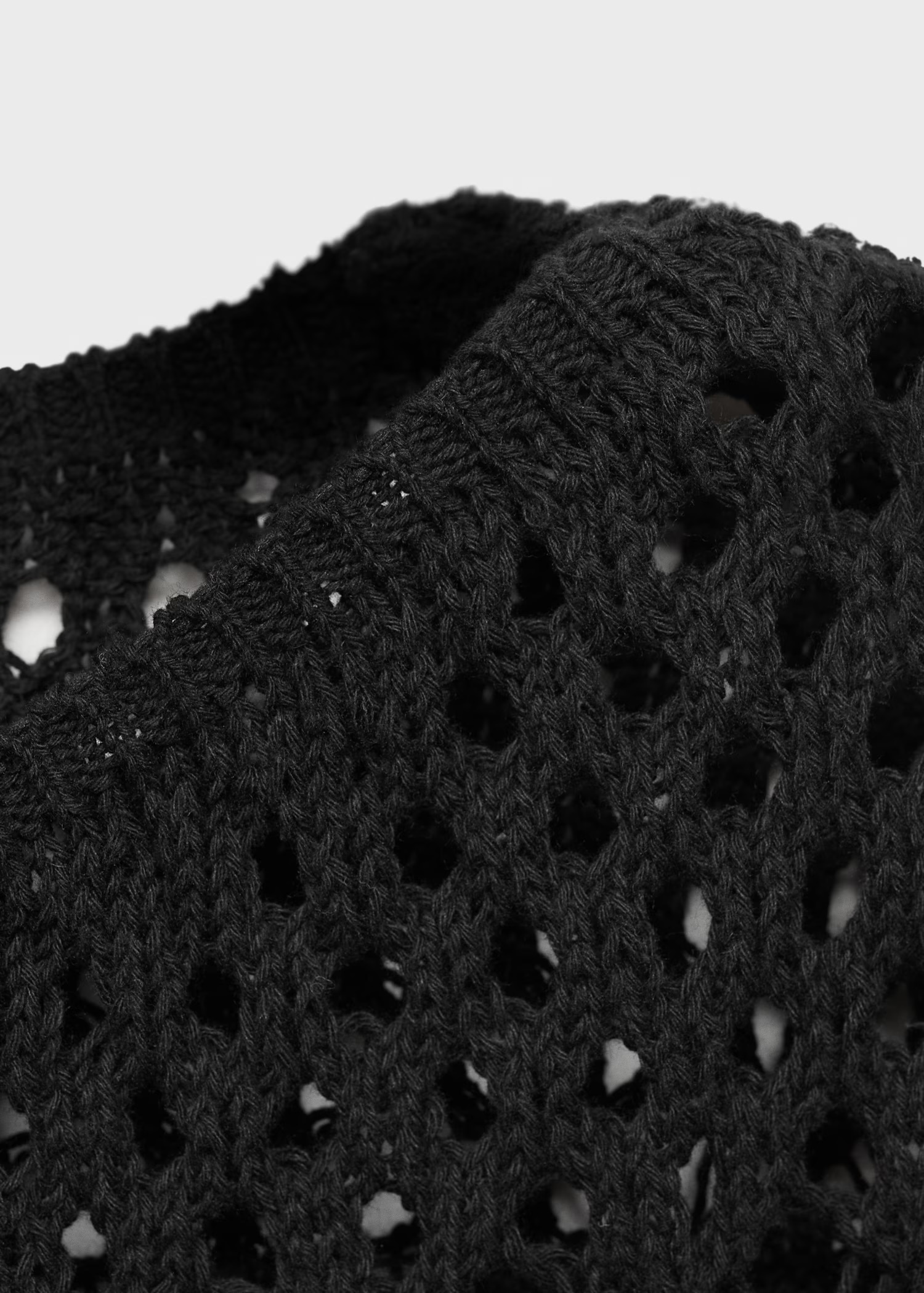 Personalized Bohemian Black Crochet Sweater with Fringe Hem