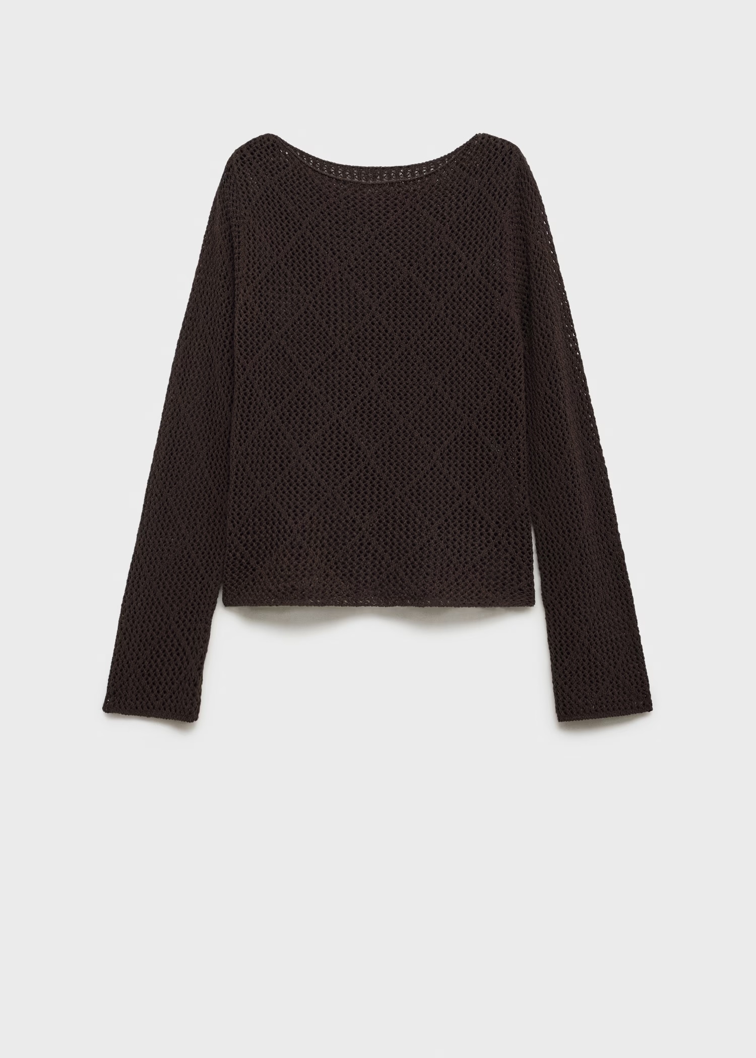 OEM ODM Brown Crochet Sweater with Long Sleeves