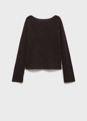 OEM ODM Brown Crochet Sweater with Long Sleeves
