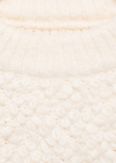 Factory Direct White Textured Knit Sweater