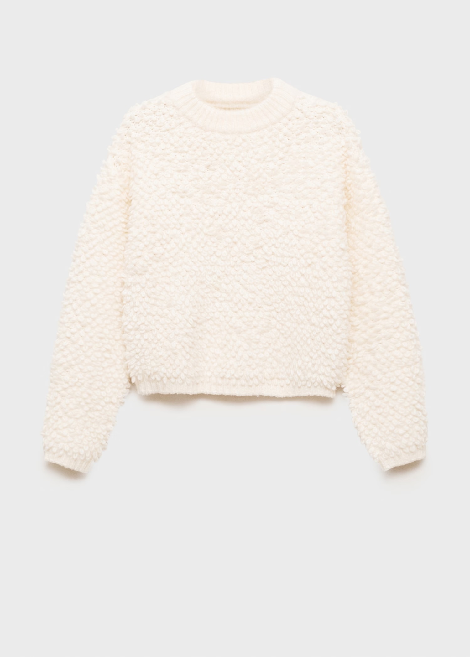 Factory Direct White Textured Knit Sweater