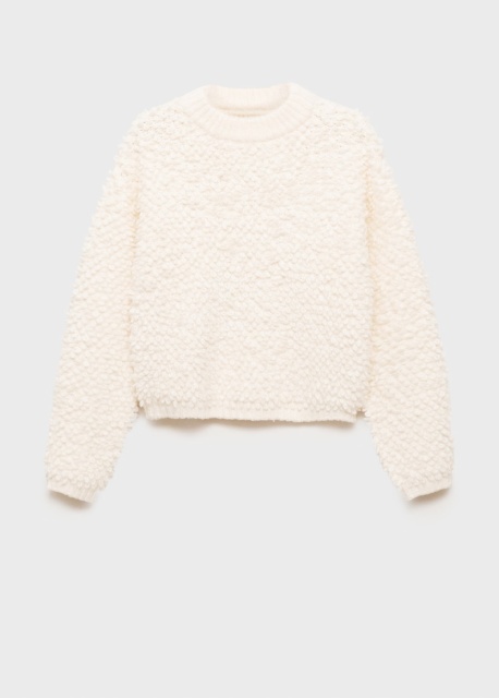 Factory Direct White Textured Knit Sweater