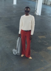 Factory Direct White Textured Knit Sweater