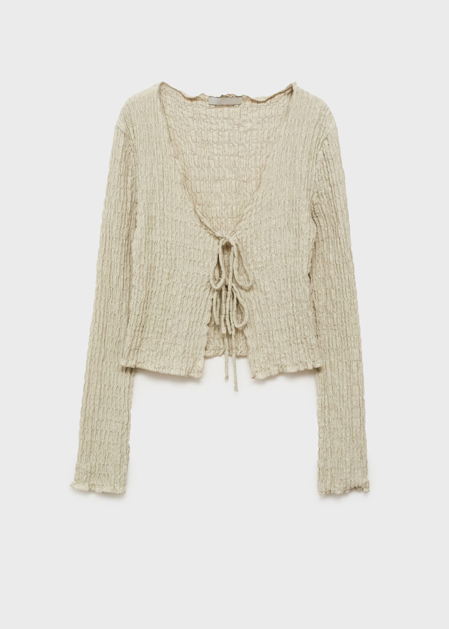 Wholesale Olive Green Tie-Front Knit Cardigan