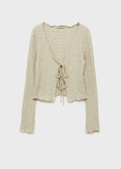 Wholesale Olive Green Tie-Front Knit Cardigan