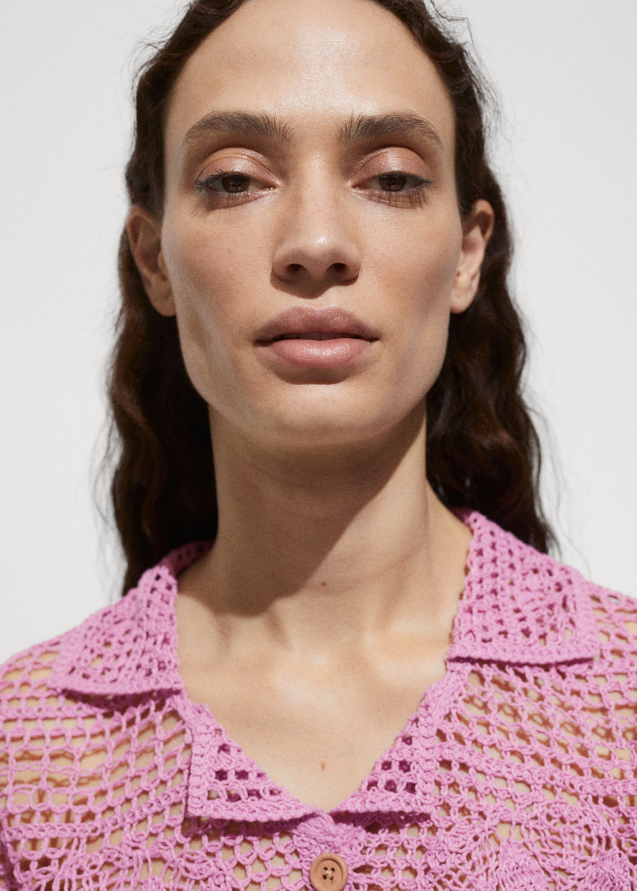 Factory Direct Pink Crochet Two-Piece Set with Floral Detailing