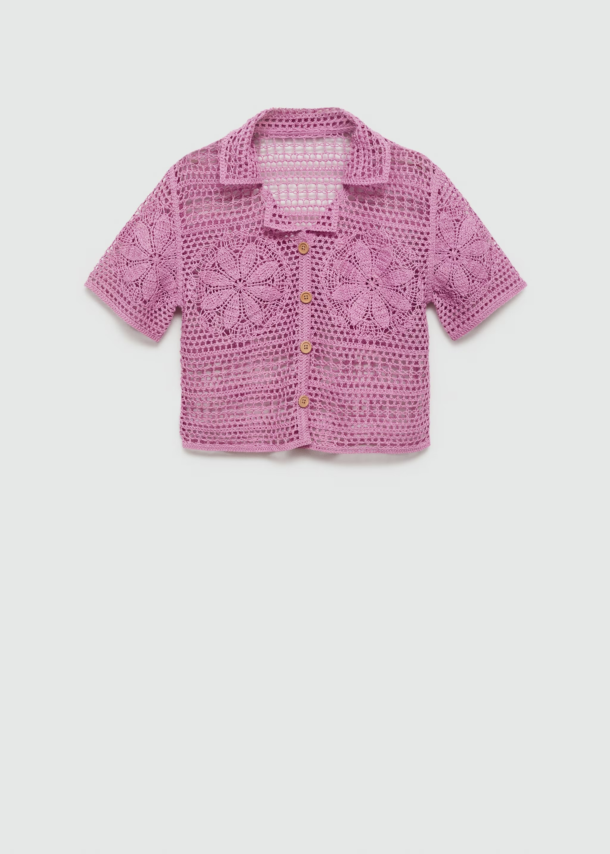 Factory Direct Pink Crochet Two-Piece Set with Floral Detailing