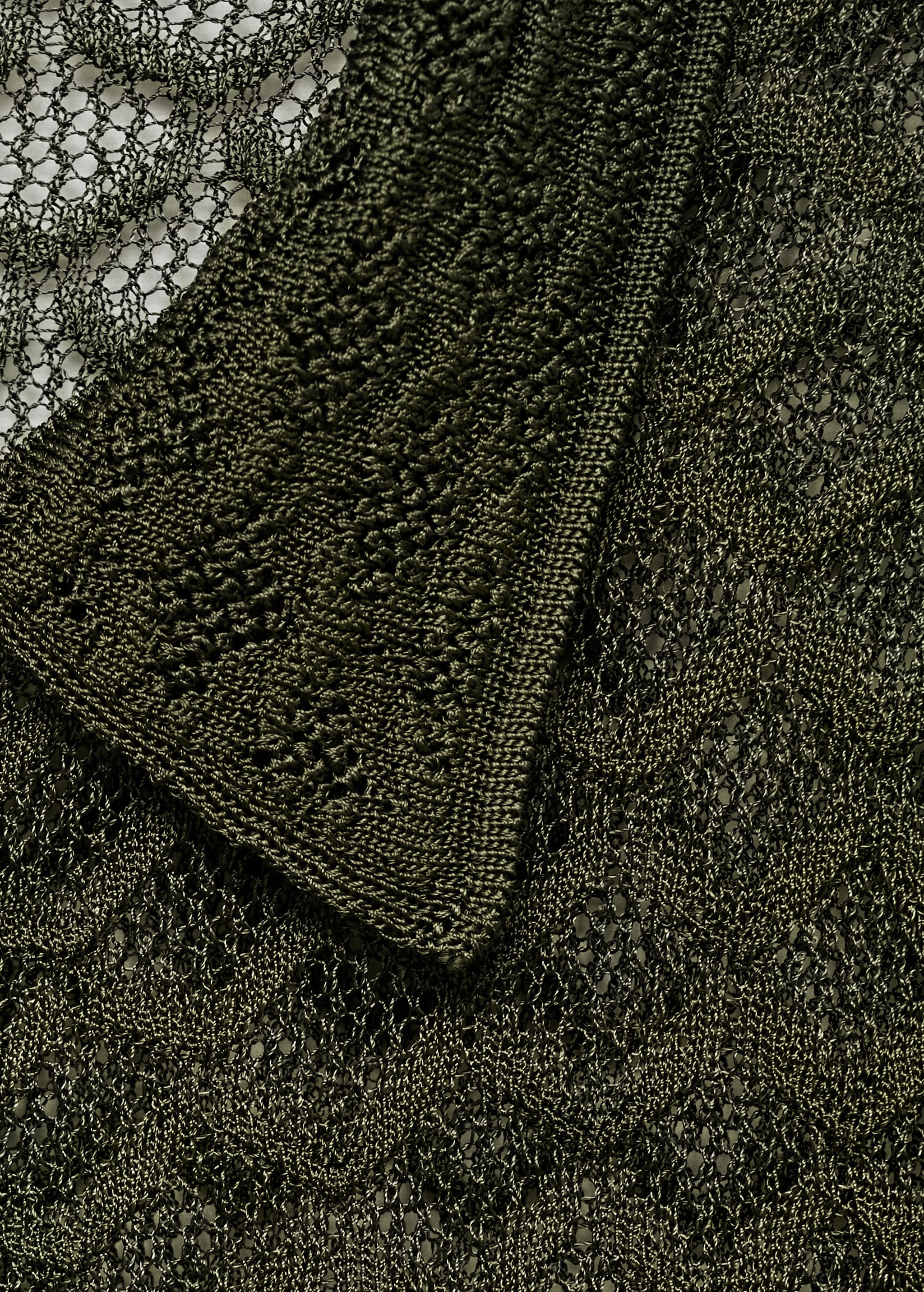 OEM Available Olive Green Crochet Polo Top