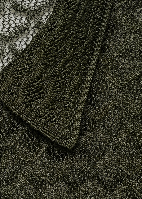 OEM Available Olive Green Crochet Polo Top