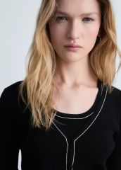 Tailor-made Black Button-Down Knit Cardigan