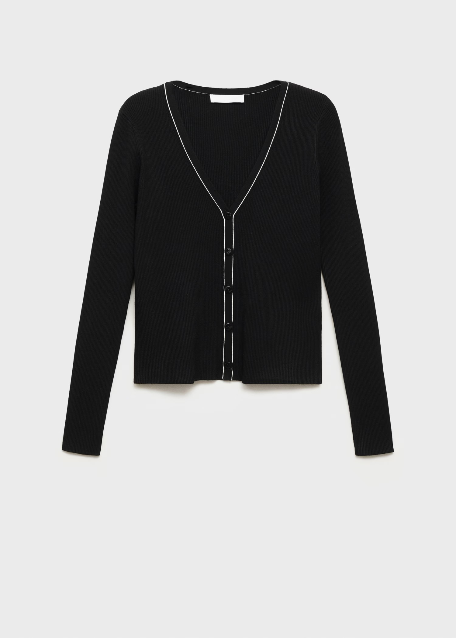 Tailor-made Black Button-Down Knit Cardigan