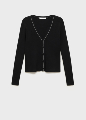 Tailor-made Black Button-Down Knit Cardigan
