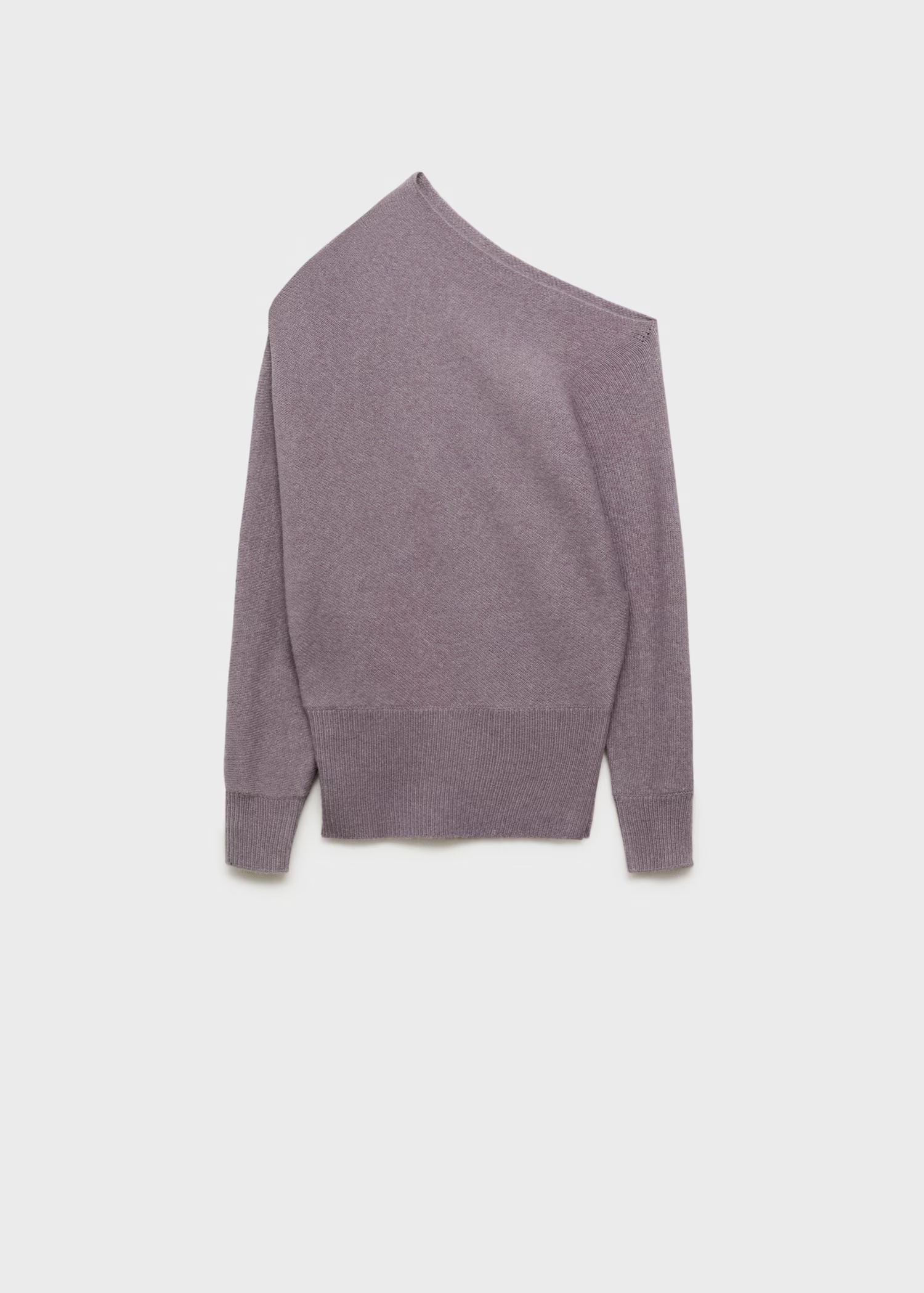 Personalized Lavender Off-Shoulder Knit Sweater