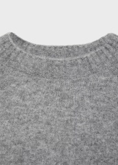 Factory Direct Grey Wool Blend Relaxed Fit Sweater
