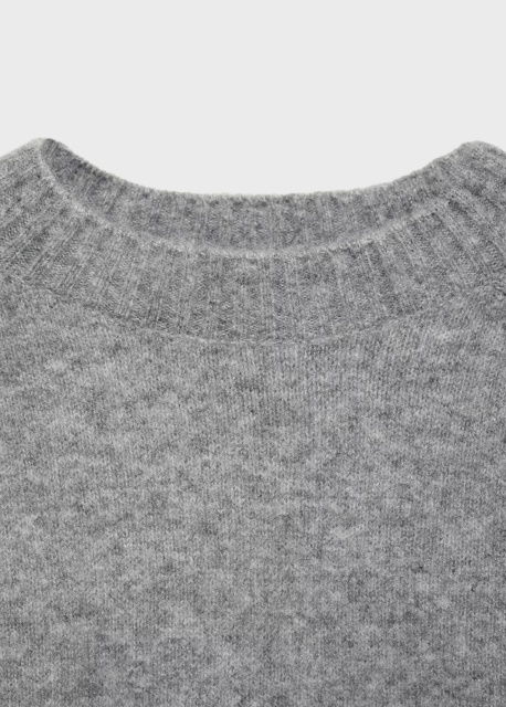 Factory Direct Grey Wool Blend Relaxed Fit Sweater