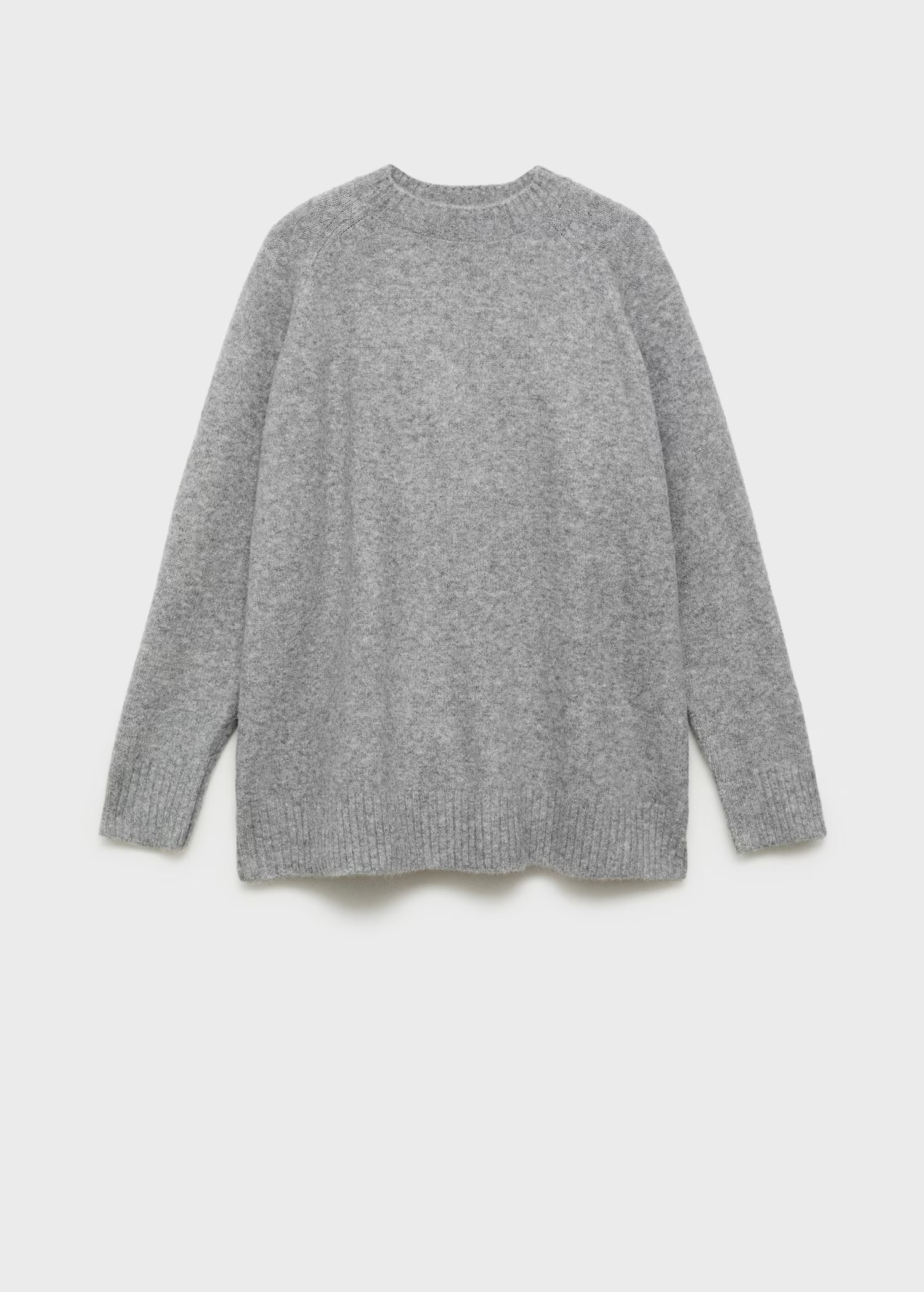 Factory Direct Grey Wool Blend Relaxed Fit Sweater