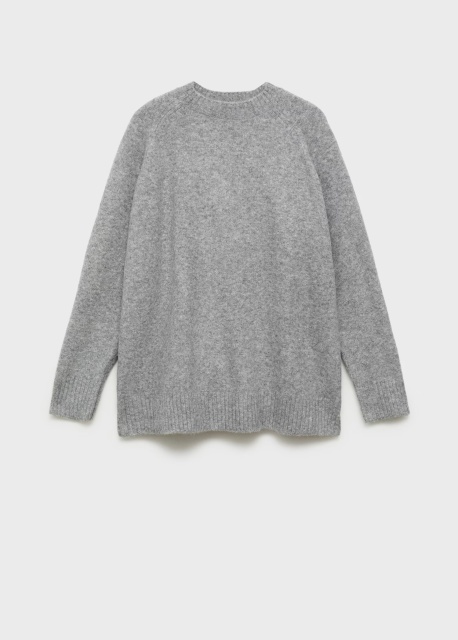 Factory Direct Grey Wool Blend Relaxed Fit Sweater