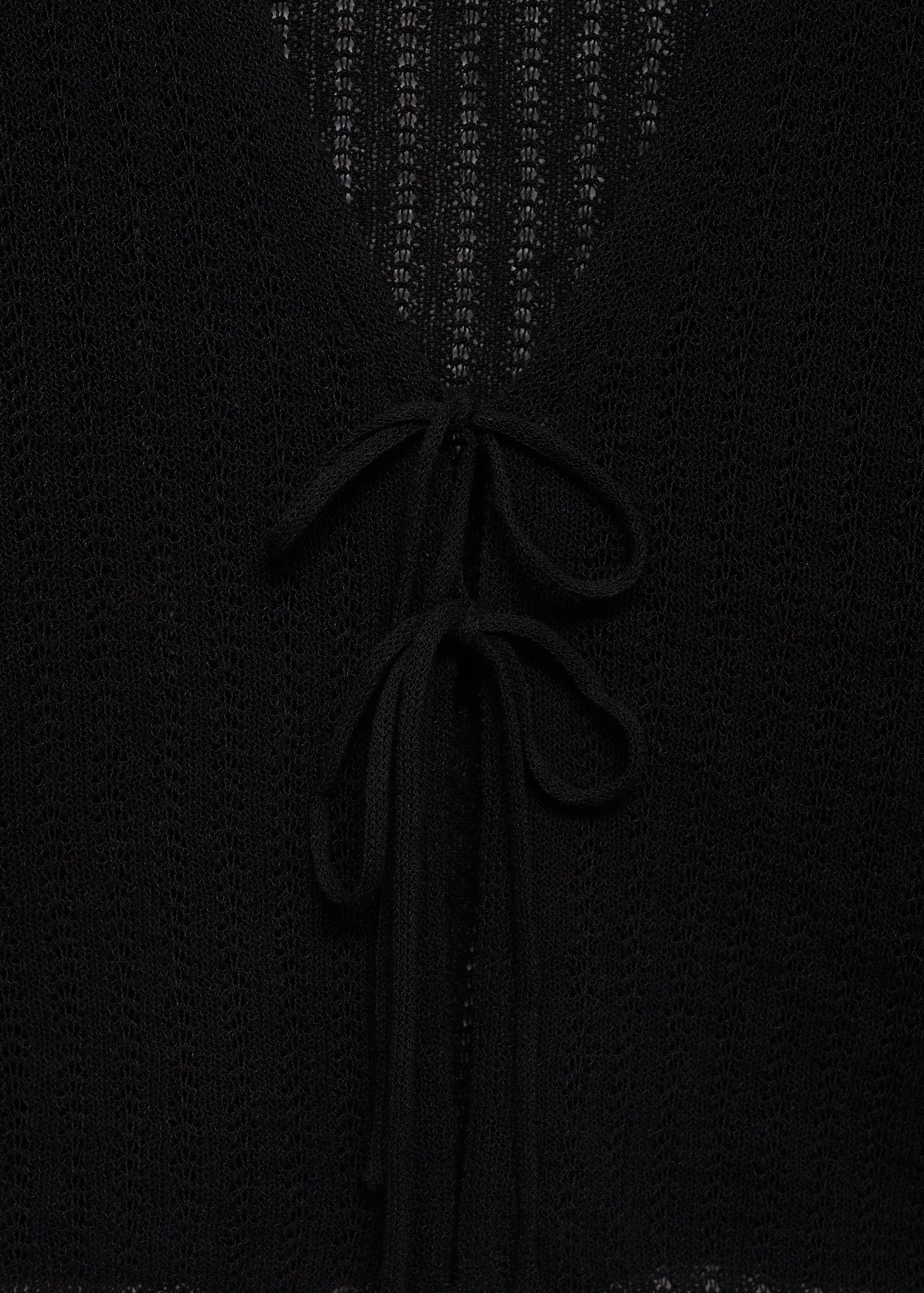 Custom Black Knit Tie-Front Top and Wide-Leg Pant Set