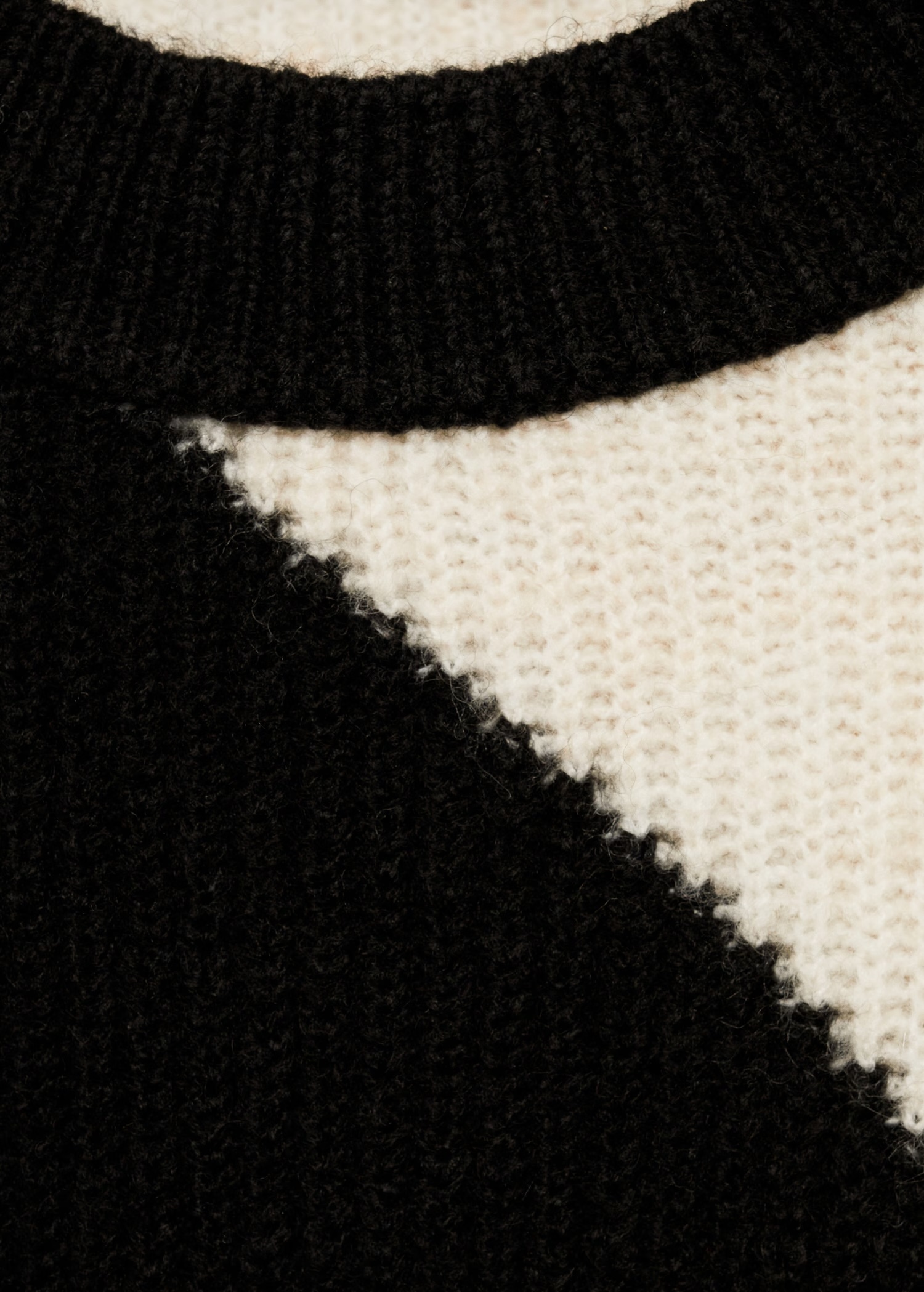 Personalized Black and White Colorblock Knit Sweater