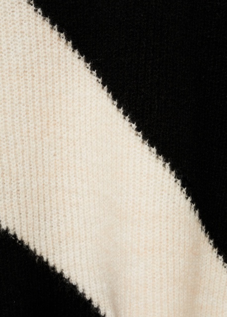 Personalized Black and White Colorblock Knit Sweater