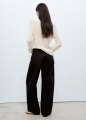 Wholesale Cream Open-Knit Boatneck Sweater