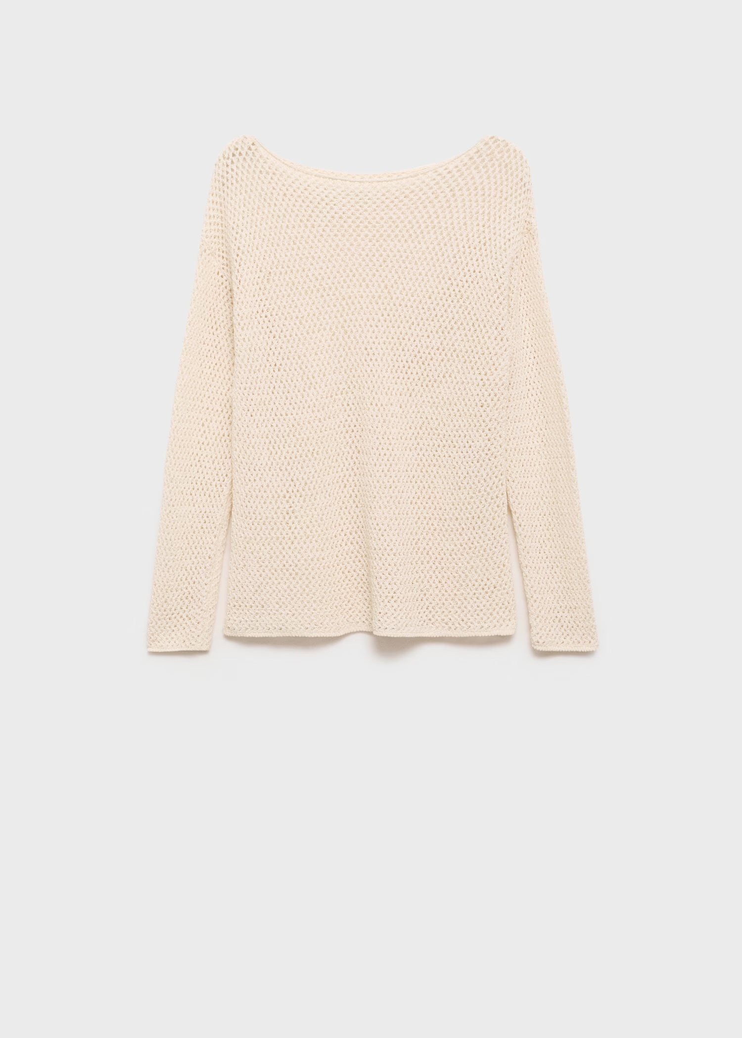 Wholesale Cream Open-Knit Boatneck Sweater