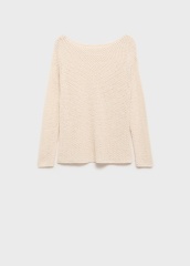 Wholesale Cream Open-Knit Boatneck Sweater
