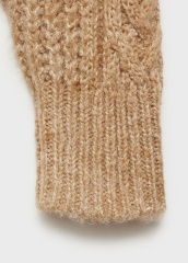 Manufacturer Beige Cable Knit Sweater with Ribbed Detailing