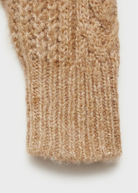 Manufacturer Beige Cable Knit Sweater with Ribbed Detailing