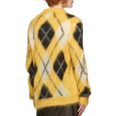 Wholesale Unisex Yellow Argyle Pattern Mohair Cardigan – Customizable, Bulk Orders, Knitwear Manufacturer | Jubaodi