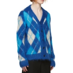Wholesale Unisex Yellow Argyle Pattern Mohair Cardigan – Customizable, Bulk Orders, Knitwear Manufacturer | Jubaodi