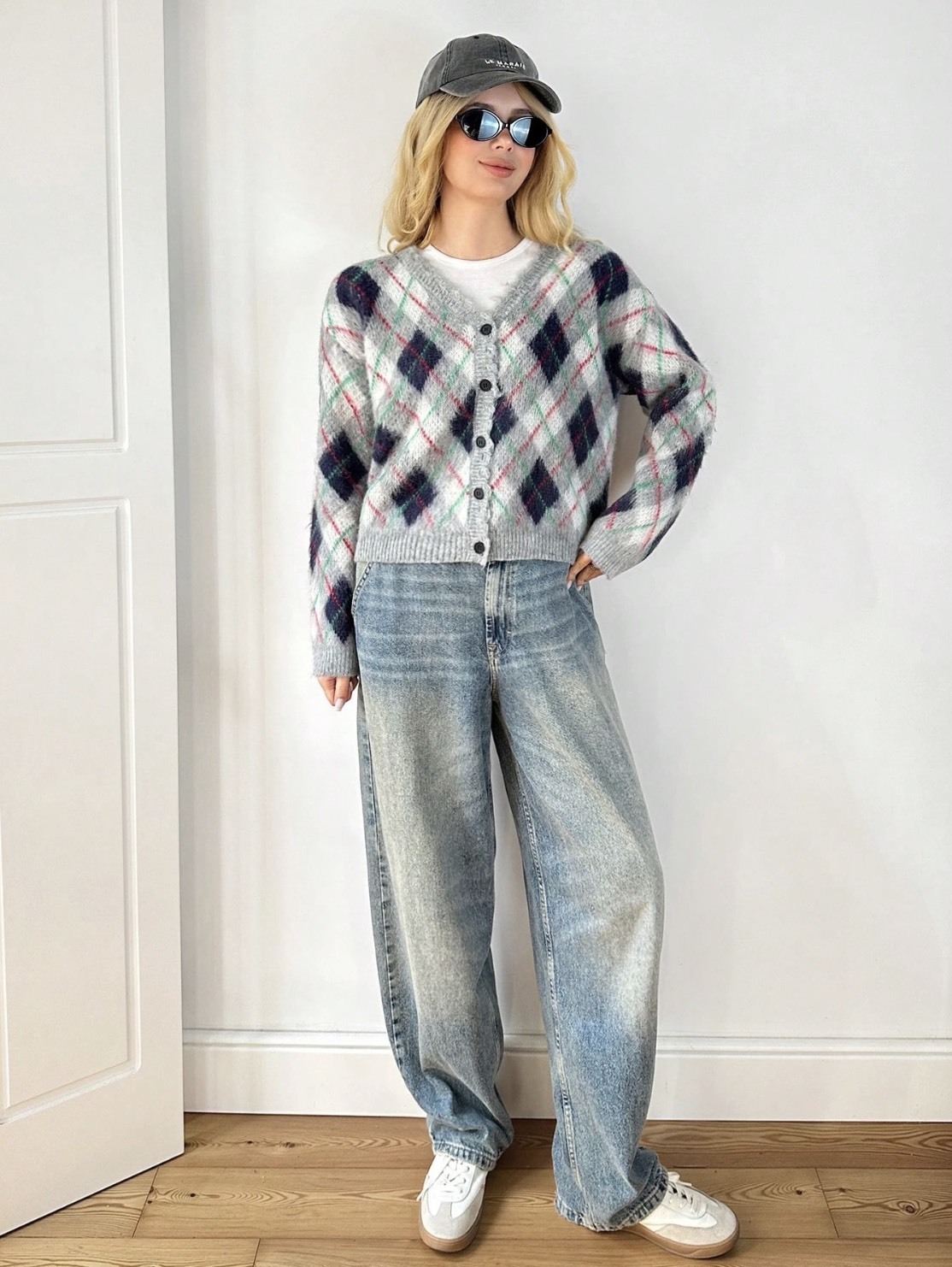 Made-to-Order Argyle Knit Cardigan – Customizable, Wholesale, Bulk Manufacturing | Jubaodi