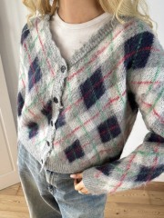 Made-to-Order Argyle Knit Cardigan – Customizable, Wholesale, Bulk Manufacturing | Jubaodi