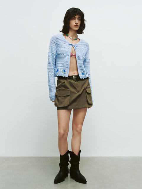Custom Casual Floral Embroidered Tie-Knit Crochet Cardigan – Wholesale B2B Manufacturing & ODM Services