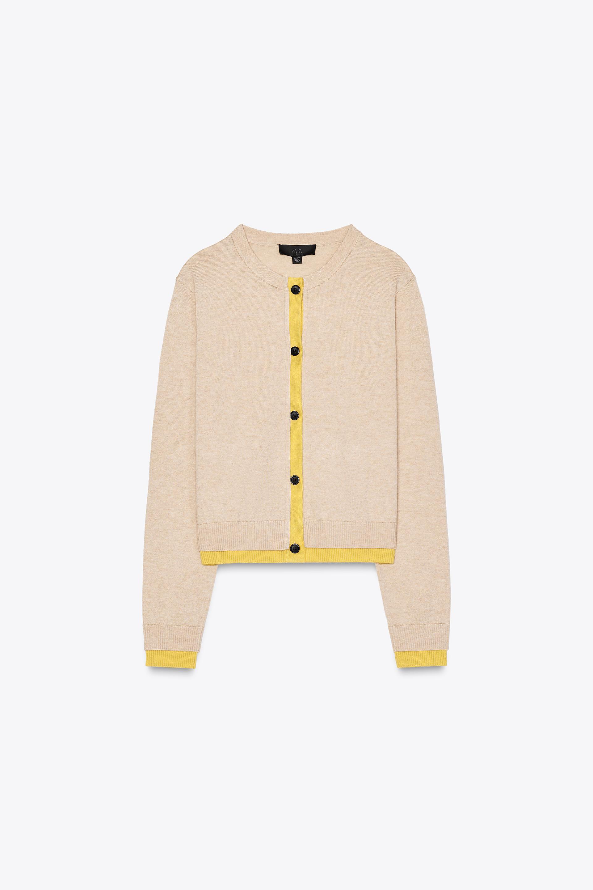 Custom Women's Beige knit with Yellow Trim - Wholesale Manufacturing for B2B