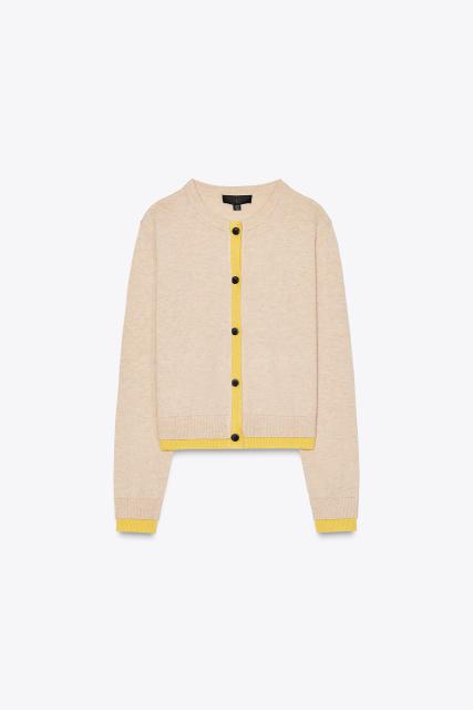 Custom Women's Beige knit with Yellow Trim - Wholesale Manufacturing for B2B