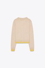 Custom Women's Beige knit with Yellow Trim - Wholesale Manufacturing for B2B
