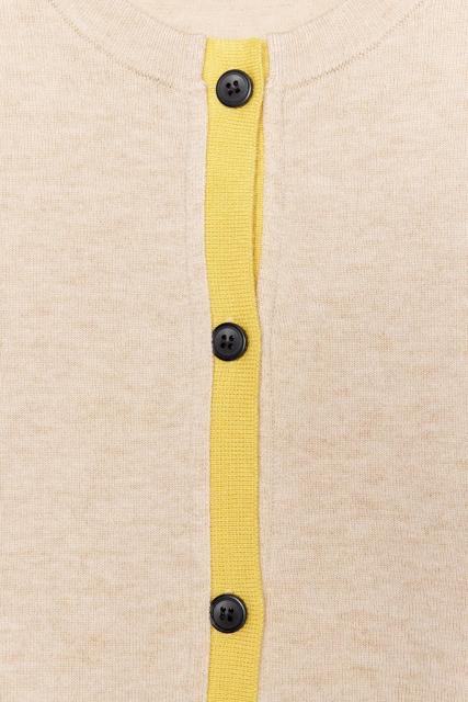 Custom Women's Beige knit with Yellow Trim - Wholesale Manufacturing for B2B