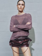 Custom Women’s Purple Crocheted Textured Hollow Crew Neck Sweater – Wholesale & B2B Manufacturing