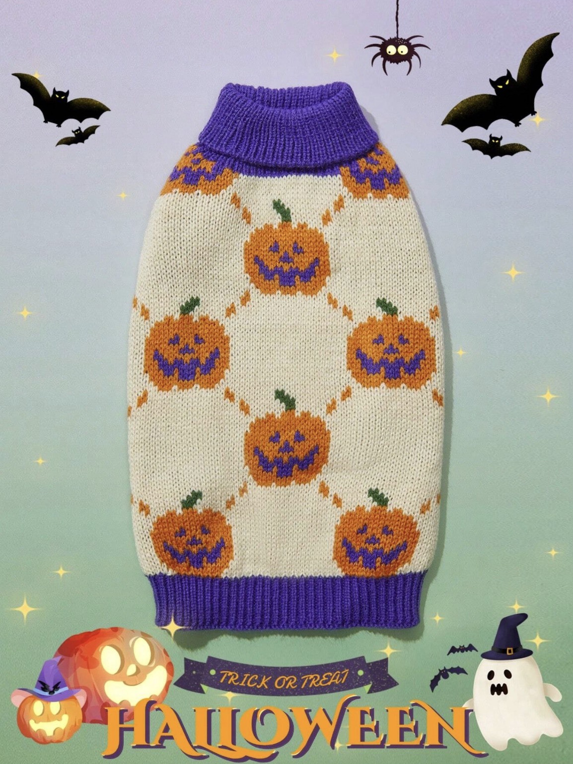 Wholesale ODM Halloween-Themed Knit Dog Sweater – Cozy & Festive Pet Wear for B2B Orders