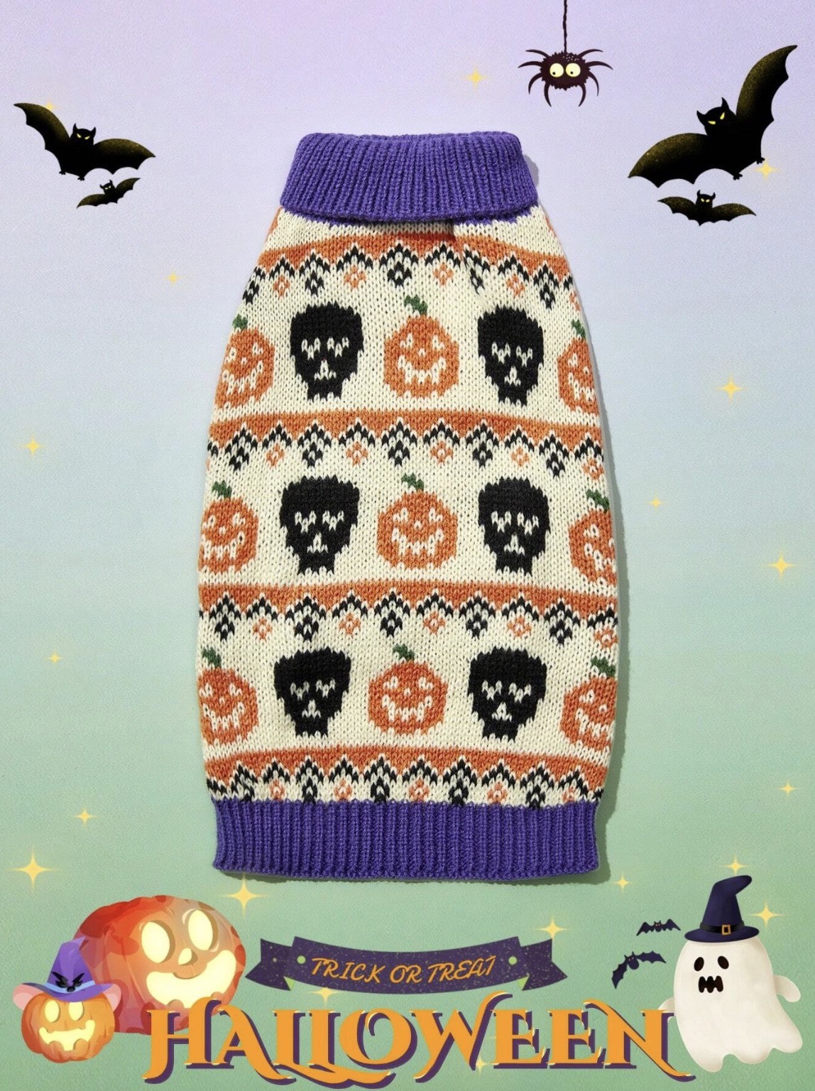 Wholesale ODM Halloween-Themed Knit Dog Sweater – Cozy & Festive Pet Wear for B2B Orders