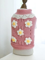 Wholesale ODM Floral Knit Dog Sweater – Soft, Stylish Pet Wear for B2B Orders
