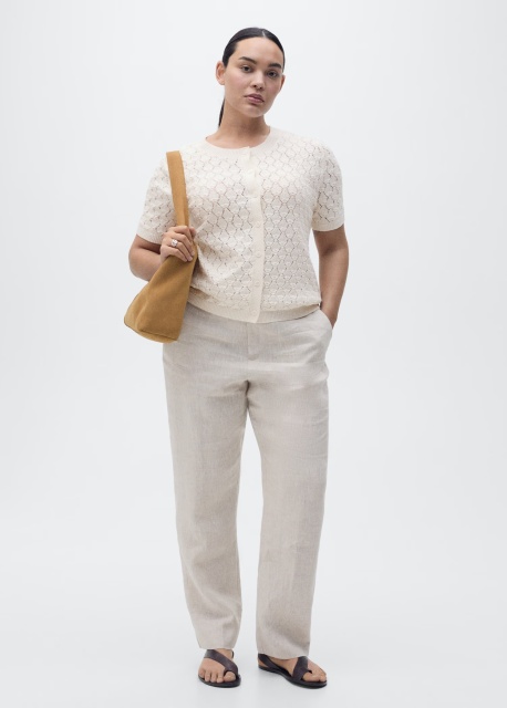 Wholesale Custom Women's Cream Lace Knit Crochet Cardigan – Elegant and Versatile for B2B
