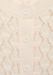 Wholesale Custom Women's Cream Lace Knit Crochet Cardigan – Elegant and Versatile for B2B