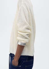 Wholesale Custom Women's Off-Shoulder Two-Piece Knit Sweater in Cream – Stylish and Comfortable for B2B