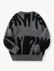 Customizable OEM/ODM Abstract Pattern Crewneck Sweater | Wholesale Fashion Sweaters for Retailers